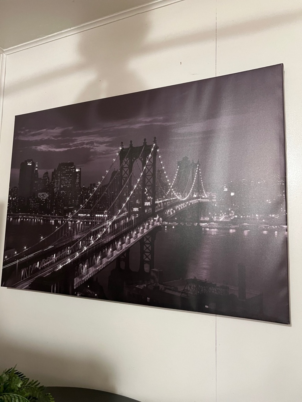 Black & White City Bridge Canvas Wall Art